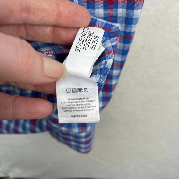 Vineyard‎ Vines Slim Fit Tucker Button Up Shirt Red, White, & Blue Plaid Small - Picture 12 of 14